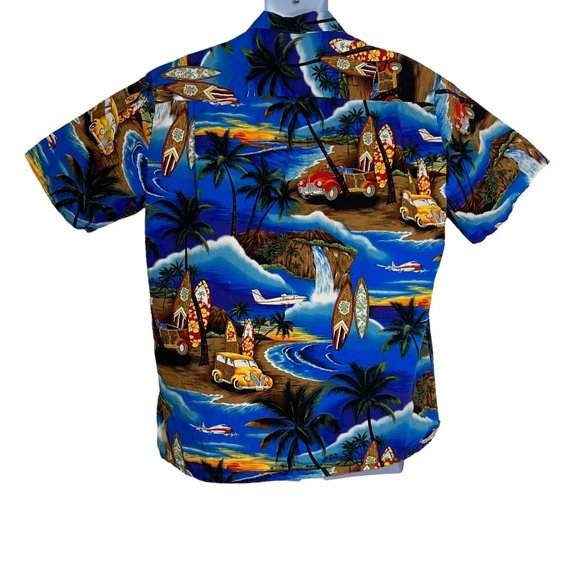 Vintage Royal Creations Hawaii Bright Car Surfboard Aloha Beach Shirt Men's XL - Picture 6 of 10
